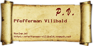 Pfefferman Vilibald névjegykártya
